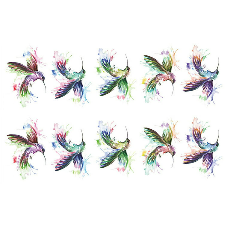 2 Sheets Colorful Hummingbird Stickers Anti-collision Hummingbird Wall Decal  