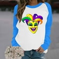 thumbnail image 4 of Craaazy Women's Long-Sleeve Loose Pullover Tops- Casual Mardi Gras Printed Crewneck Sweatshirts Gifts, 4 of 6