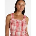 thumbnail image 4 of Time and Tru Women's Sleeveless Smocked Cotton Peasant Midi Dress, Sizes XS-XXXL, 4 of 5