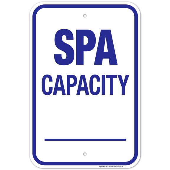 Spa Capacity Sign, Pool Sign,