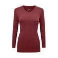thumbnail image 1 of WOMENS LONG SLEEVE V-NECK T SHIRT WITH SUPER-SOFT STRETCH FABRIC, 1 of 4