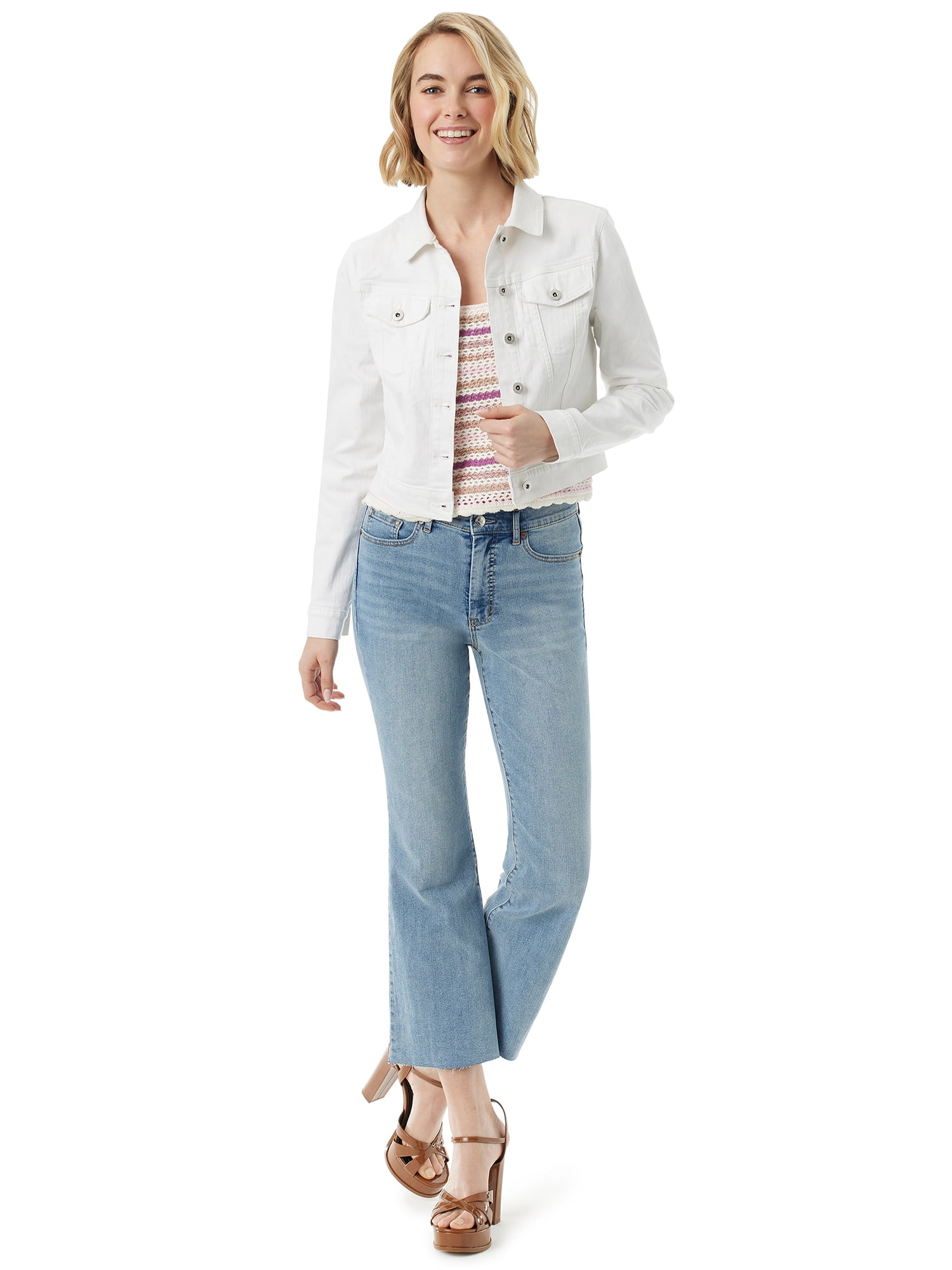 Jessica Simpson Women's and Women's Plus Uptown Jean Cropped Denim Jacket