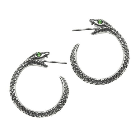 - Alchemy Gothic Sophia Serpent Earrings Ancient Snake Pewter Surgical Steel Posts