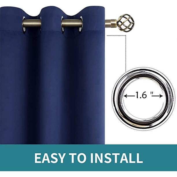 Cortinas opacas azules salón