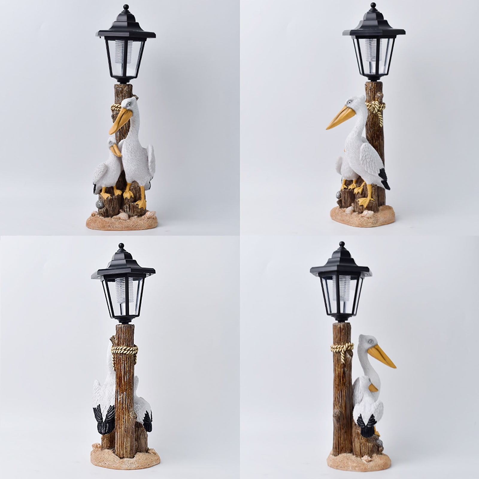 YardVibe Pelican Garden Statue with Solar Lantern - 16.5“ Large Outdoor Solar Lights Pelicans Figurine for Outside, Yard, Patio, Lawn Decor, Housewarming Gifts for Women, Mom