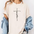 thumbnail image 2 of Faith Shirt Christian with Cross and Scripture, Inspirational Clothing, Men's and Women's Graphic Tee 100% Cotton by TBun, Full Sizes S-5XL, 2 of 5
