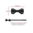 thumbnail image 3 of INSPIRE CHIC Mens Solid Color Layered Necktie Pre-tied Bow Ties for Party Wedding Black, 3 of 4