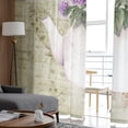 thumbnail image 4 of Purple Flower Retro Chiffon Sheer Curtains For Living Room Bedroom Kitchen ration Window Voiles Organza Tulle Curtain, 4 of 7
