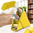 thumbnail image 1 of Roiihwy Standing Aesthetic Triangular Design Pencil Case Pouch, Portable Pen Bag Holder Wide with Drawer(Yellow), 1 of 6