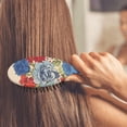 thumbnail image 4 of Hair Brush Pioneer Colorful Floral Cushion Base Hair Brushes Touch Paddle Oval Hairbrush, 4 of 7