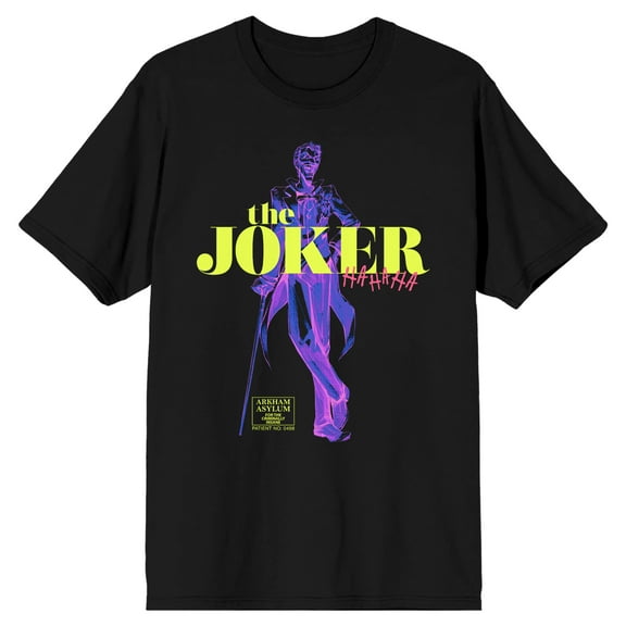 The Joker Text and Character Graphic Men's Black Graphic Tee