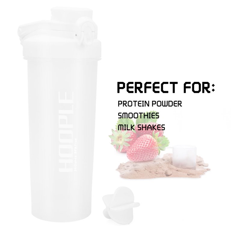 Hoople 24 OZ Shaker Bottle Protein Powder Shake Blender Gym Smoothie Cup, BPA  Free, Auto-Flip Leak-Proof Lid, Handle with Ball Included - Gray – TOPOKO