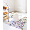 thumbnail image 4 of Pink Flowers Kitchen Dish Towels for Drying Dishes Set of 3, Spring Floral Butterfly Leaves Plants Blue Plaid Waffle Weave Microfiber Hand Tea Bathroom Towels Quick Dry & Absorbent Towel 12x12, 4 of 7