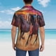 thumbnail image 4 of Balery a herd of horses Camisas hawaianas de manga corta para hombre, camisas playeras de corte holgado, camisas de vacaciones con botones,XX-Large, 4 of 7