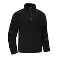 thumbnail image 4 of Miluxas Mens Fuzzy Fleece Sweatshirt Quarter Zip Pullover Long Sleeve Winter Fall Outdoor Warm Outerwear Black M(M), 4 of 4