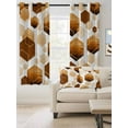 thumbnail image 2 of Fsddascl Orange Geometric Blackout Curtains for Bedroom/Living Room, Thermal Insulated Kitchen Curtains, Gold White Hexagon Modern Grommet Darkening Window Treatment Drapes 52"x72"x2, 2 of 8