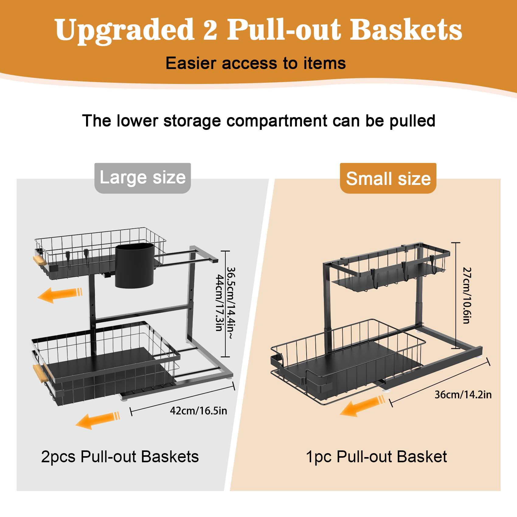 Lnrkai Under Sink Organizer and Storage, Pull Out Bathroom Cabinet Organizer, Multi-Purpose Storage Shelf for Kitchen Cabinet