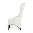 thumbnail image 4 of Miniyam 22" Wide Wing Back Accent Side Chair, PU Wingback Contemporary Leisure Chairs, Armchair for Living Room or Bedroom with Wooden Legs, White, 4 of 11