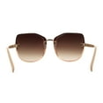 thumbnail image 4 of Womens Slick Rimless 90s Fashion Butterfly Plastic Sunglasses Beige Brown, 4 of 4