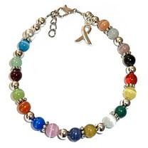 Cancer Awareness Bracelet by Hidden Hollow Beads - 7 3/4 in. - Fits Most Adults - Lobster Clasp (Multi)