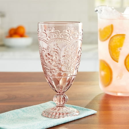 The Pioneer Woman Rose Embossed Goblet