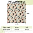 thumbnail image 2 of Beige Chicken Floral Pattern Square Fitted Tablecloth with Elastic Edge,Square Table Cover,Washable Elastic Table Cover for Home Kitchen Party Decor 36"x36", 2 of 6