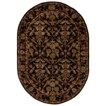 SAFAVIEH Antiquity Francine Oriental Wool Area Rug, Dark Plum/Gold, 4'6" x 6'6" Oval