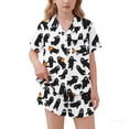 thumbnail image 2 of JOANKDMI Girl 2 Piece Halloween PJs Set Cute Ghost Graphic Print Short Sleeve Button Down Sleepwear Cozy Soft Breathable Tagless Pajamas for Kids Indoor Holiday Lounging, 5Y-14Y, 2 of 7