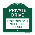 thumbnail image 1 of SignMission A-DES-GW-1818-23272 Panneau de Série Designer 18 x 18 Po - Panneau de Conduite Privée - Résidents Seulement Pas à Travers la Rue, Vert & Blanc, 1 of 1