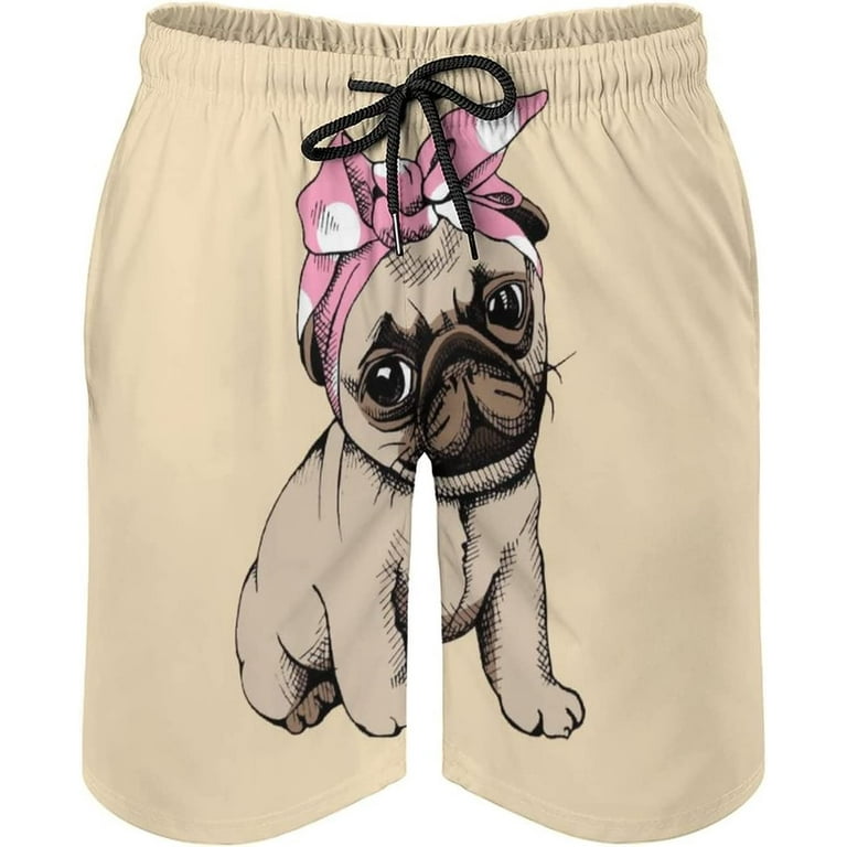 Pugs in top bathing suits
