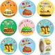 thumbnail image 1 of Pegatinas de cumpleaños para tarjetas,1 rollo de 6 lindos diseños de pasteles de cumpleaños,Adhesi redondo de 1'', 1 of 5