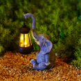 thumbnail image 4 of Lámpara solar de elefante para decoración, resistente al agua, artesanía de resina sólida, adorno de elefante, estatua para patio, balcón, jardín, figura de lámpara B, 4 of 5
