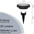 thumbnail image 5 of Mainstays Solar Powered Black Landscape Disc Lights with Color Holding LED, 20 Lumens (4 Count), 5 of 8