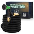 thumbnail image 1 of Toytexx 25FT Expandable Garden Hose with 8-Function Nozzle, Brass Fittings, Anti-Kink, 3/4", Black, 1 of 4