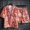 thumbnail image 2 of Conjuntos de camisetas y pantalones cortos para hombre Tendencias Disfraces Estampados Gráficos Oversize Playa Conjunto de pantalones cortos para hombre Novedades Tops y camisetas Holgado Poliéster Bá, 2 of 5