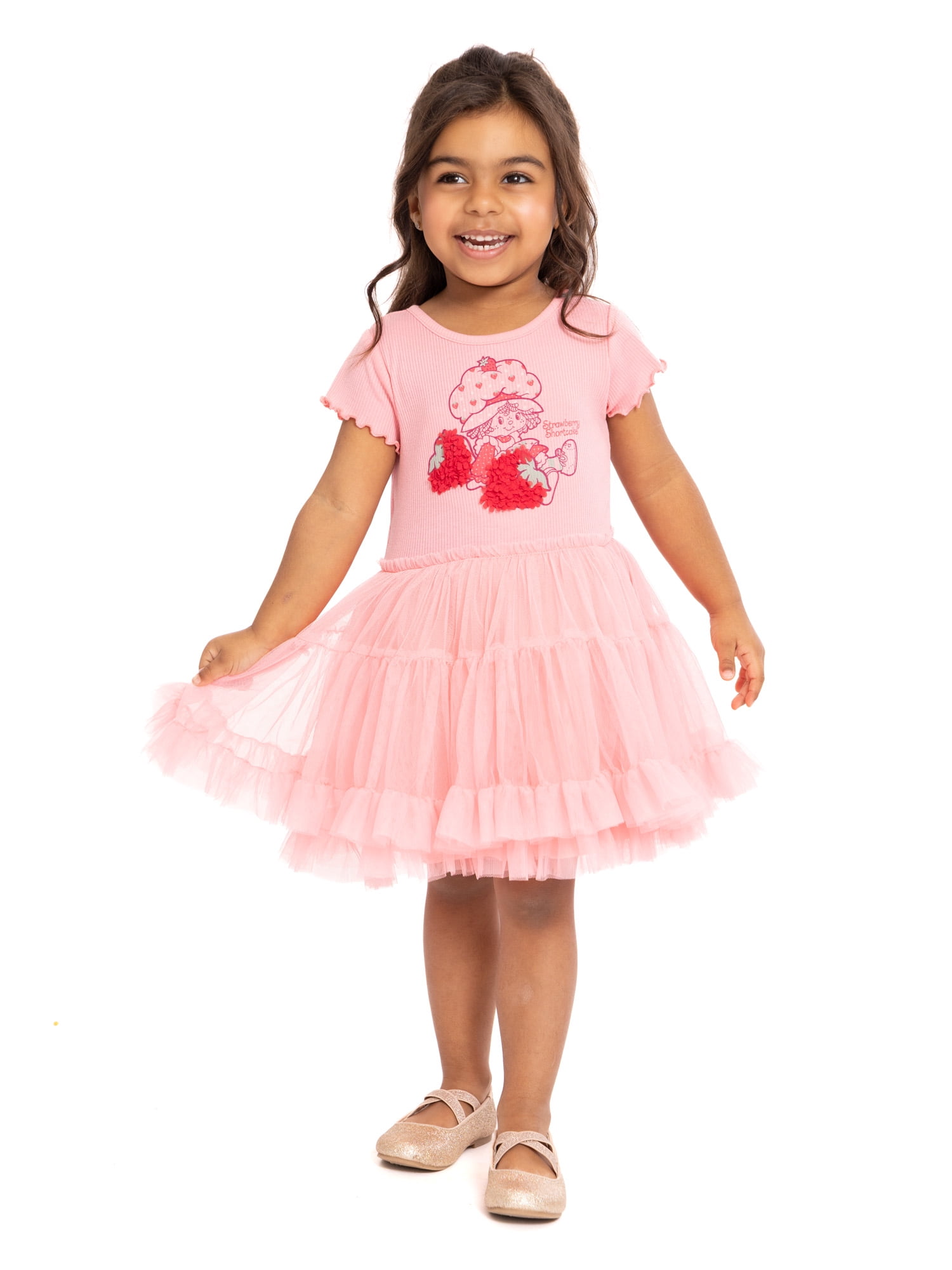 Strawberry Shortcake Toddler Girls Graphic Tutu Dress with Short Sleeves, Sizes 12M-5T