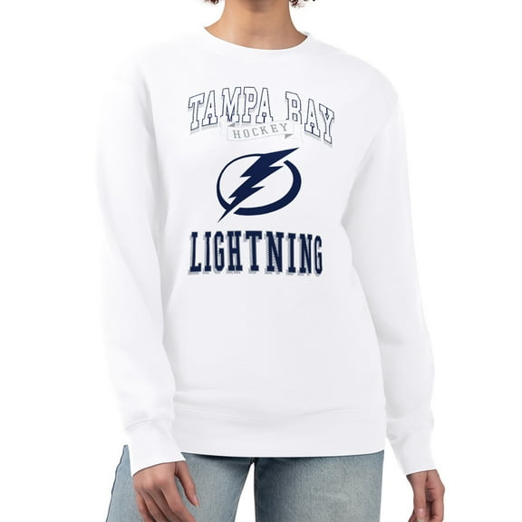 Women's G-III 4Her by Carl Banks White Tampa Bay Lightning Team Logo Tri-Blend Fleece Pullover Sweatshirt
