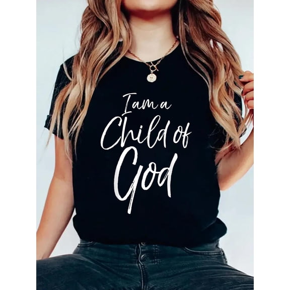 Cute Christian Salvation Quote Gift I Am a Child of God T-Shirt Small