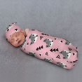 Honeii Cute Fox Pink Tree Print Swaddle Blanket and Hat Set Newborn