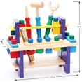 thumbnail image 3 of Children'S Tool Bench Wood, Workbench With Accessories Multifunctional Play Workbench For Children, 27 X 22 X 11cm, 3 of 7