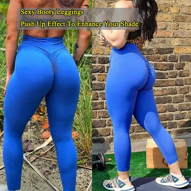 Women Scrunch Butt Lifting Leggings Booty High Waisted Workout Ruched Yoga  Pants