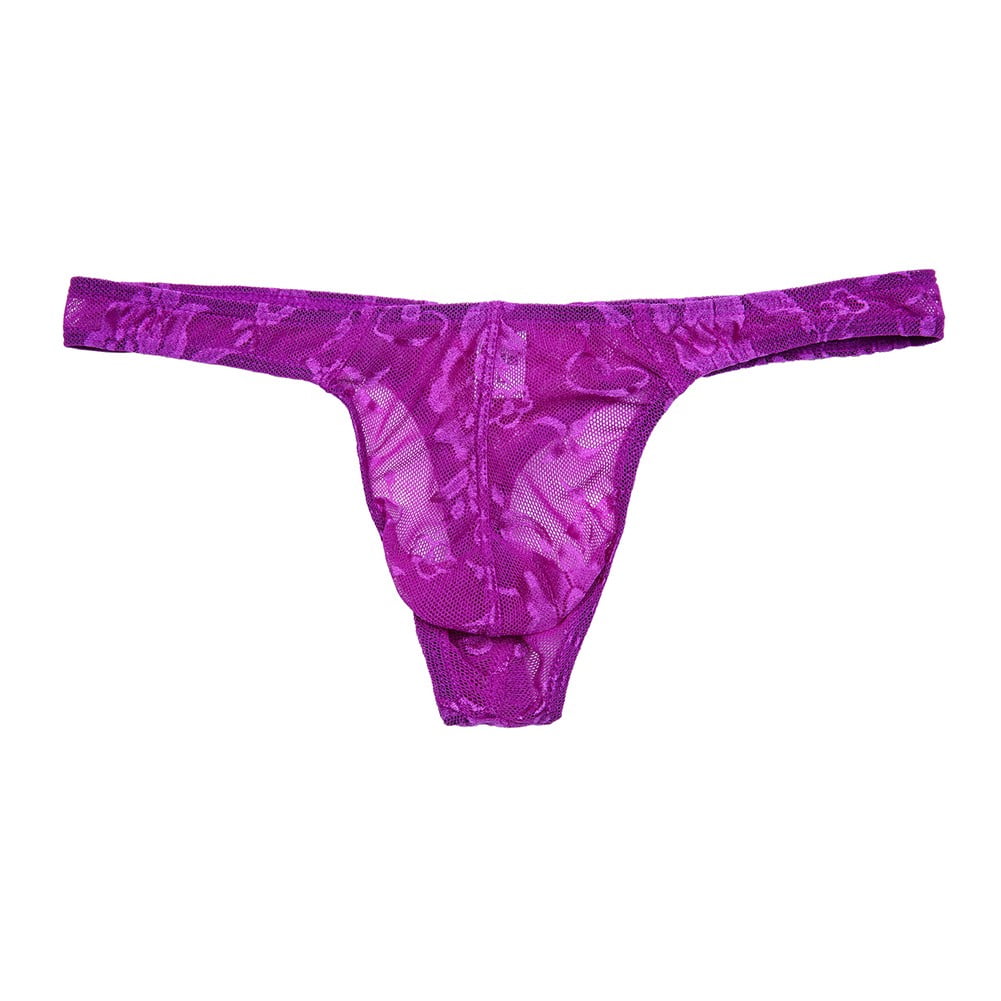 Men Lace Pouch Panties Bikini Briefs G-String Thongs Low Rise Underwear ...