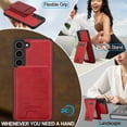 thumbnail image 5 of Allytechgroup Case for Samsung Galaxy S22, 2 In 1 Wallet Stand Case with Detachable Card Holder Support Wireless Charging Shockproof Magnetic Back Cover for Samsung Galaxy S22, Red, 5 of 13