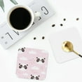 thumbnail image 5 of Kll Square Drink Coasters Set Of 4,Pu Leather Absorbent Coasters Set Decorative Coffee Cup Coasters Housewarming Gift For Home Decor-Cute Panda, 5 of 9