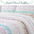 thumbnail image 4 of Coral White Ruffle Cotton Comforter Set, Reversible Girl Quilt Bedding Set, Coverlet for Bedroom, Guest Room, Home, Hotel, Apartment, Dorm, Twin - 2 Piece, 4 of 5