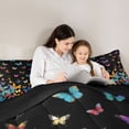 thumbnail image 4 of Erosebridal Multicolor Kawaii Butterflies Queen Comforter Set,Wild Animals Bedding Comforter Set For Girl Kids, Reversible 3pcs, 4 of 7
