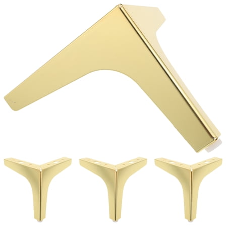 WRISTBIQUE  4Pcs Golden Iron Triangle Furniture Legs Heavy Duty Support