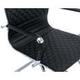 thumbnail image 6 of Guyou Modern Mid Back Office Guest Chair Set of 2, Faux Leather Reception Chair Computer Chair with Armrests and Metal Sled Base for Meeting/Waiting/Conference Room, No Wheels, Black, 6 of 10