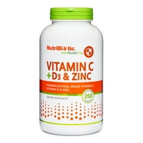 NutriBiotic Vitamin C   Vitamin D3 & Zinc Capsules, 250 Count