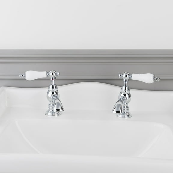 Single Basin Taps - Porcelain Lever Handles